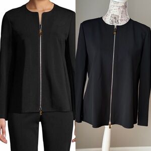 Lafayette 148 New York Nolan Front Full Zip Blazer Tortoise Shell Zipper